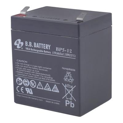 Аккумулятор для ИБП B.B.Battery BP, 102х70х90 мм (ВхШхГ),  необслуживаемый электролитный,  12V/5 Ач, (BB.BP 5-12)