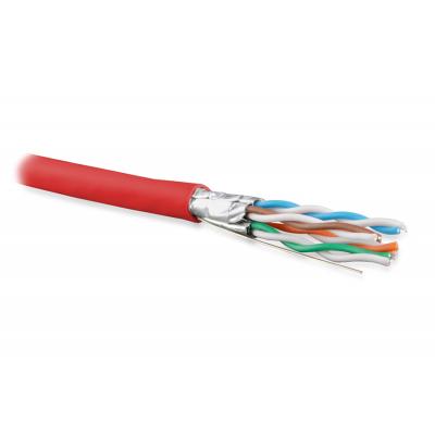 Кабель витая пара Hyperline UFTP4-C6A-S23-IN-PVC, PVC, U/FTP, кат. 6a, проводник Ø 0,57мм, 500м, тип прокладки: внутри зданий, цвет: красный