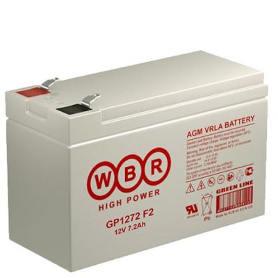 Аккумулятор для ИБП WBR GP, 102х65х151 мм (ВхШхГ),  необслуживаемый свинцово-кислотный,  12V/7,2 Ач, (GP1272 F2 WBR)