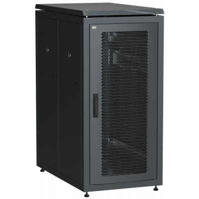 Шкаф серверный напольный ITK LINEA N, IP20, 18U, 980х600х1000 мм (ВхШхГ), дверь: перфорация, боковая панель: сплошная съемная, разборный, цвет: чёрный