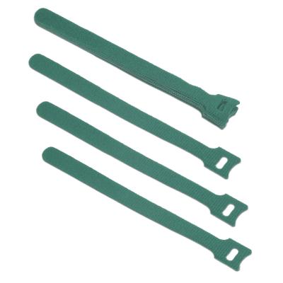 Стяжка кабельная на липучке Cabeus, открывающаяся, 14 мм Ш, 180 мм Д, 10 шт, материал: полиамид, цвет: зелёный