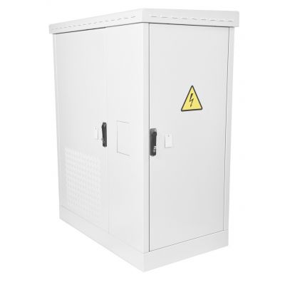Шкаф уличный всепогодный укомплектованный напольный ЦМО ШТВ-2, IP55, 12U, 700х1000х900 мм (ВхШхГ), дверь: металл, цвет: серый, (ШТВ-2-12.10.9-43А3-Т1)