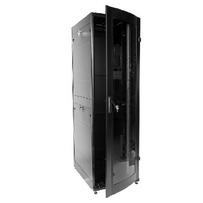 Шкаф телекоммуникационный напольный ЦМО ШТК-МП, IP22, 42U, 1869х600х600 мм (ВхШхГ), дверь: стекло, цвет: чёрный