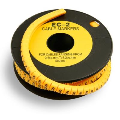 Элемент цифровой кодировки комм. шнуров Cabeus, Ø 7,4, цифра: 5, жёлтый, 500 шт