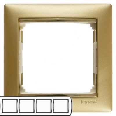 Рамка Legrand Valena, 4 поста, 58х51 мм (ВхШ), плоская, горизонтальная, цвет: матовое золото (LEG.770304)
