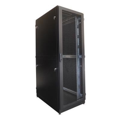 Шкаф серверный напольный ЦМО ШТК-М, IP20, 42U, 1950х800х1200 мм (ВхШхГ), дверь: двойная распашная, перфорация, боковая панель: сплошная, цвет: чёрный