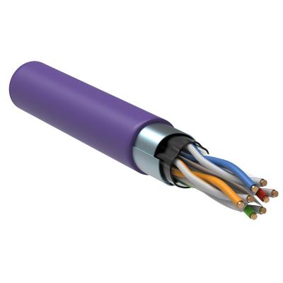 Кабель витая пара ITK, PVC, F/UTP, кат. 6, проводник Ø 0,57мм, 305м, барабан, тип прокладки: внутри зданий, цвет: фиолетовый, (дренажный провод, рипко