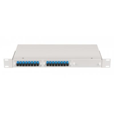 Комм. панель ВО Nikomax, 1HU, портов: 16 SC/UPC OS2, установлено адаптеров: 16невыдвижная, прямая, цвет: серый, 2 группы по 8 портов