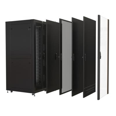 Шкаф серверный напольный Hyperline TSR, IP20, 47U, 2282х600х1200 мм (ВхШхГ), дверь: перфорация, боковая панель: сплошная съемная, разборный, цвет: чёр
