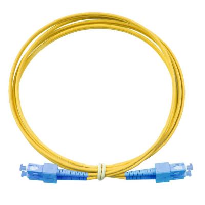 Комм. шнур оптический Eurolan Tight Buffer, Duplex SC/SC, OS2 9/125, LSZH (нг(A)-HF), 1м, синий хвостовик, цвет: жёлтый