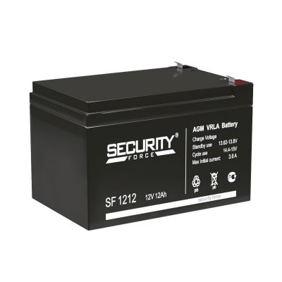 Аккумулятор для ИБП Security Force SF, 95х98х151 мм (ВхШхГ) 12 V 12 Ач, цвет: чёрный, (SF 1212)