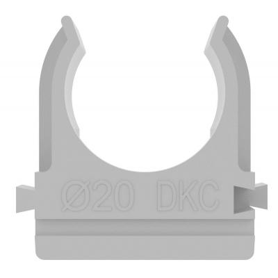 Держатель с защелкой DKC Express, для соединения и крепления труб , ∅ 20 мм, ППЛ, цвет серый