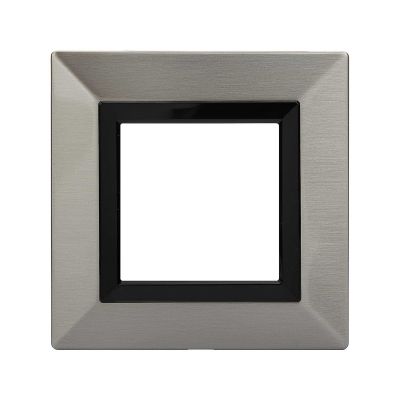 Рамка DKC Avanti, 1 пост, 90х90 мм (ВхШ), плоская, настенный, цвет: никель/серый (DKC.4409852)