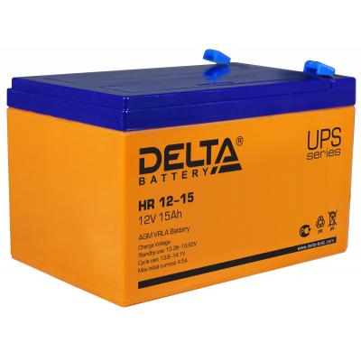 Аккумулятор для ИБП Delta Battery HR, 101х98х151 мм (ВхШхГ),  Необслуживаемый свинцово-кислотный,  12V/15 Ач, цвет: оранжевый, (HR 12-15)