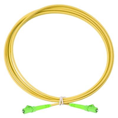 Комм. шнур оптический Eurolan Tight Buffer, Simplex LC/LC (APC/APC), OS2 9/125, LSZH (нг(A)-HF), 3м, зелёный хвостовик, цвет: жёлтый