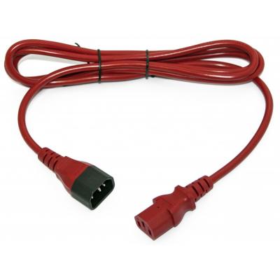 Шнур для блока питания Hyperline PWC-IEC13-IEC14, IEC 320 C13, вилка C14, 1.8 м, 10А, провода 3 х 0,75 кв. мм, цвет: красный