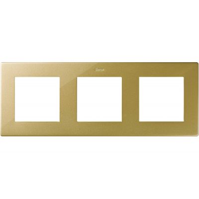 Рамка Simon Simon 24 Harmonie, 3 поста, 85х227 мм (ВхШ), плоская, универсальный, цвет: золото (2400630-066)