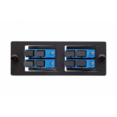 Планка Eurolan Q-SLOT, OS2 9/125, 4 х SC, Duplex, предустановлено 4, для слотовых панелей, цвет адаптеров: синий, наклонные, монтажные шнуры, КДЗС, цв