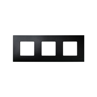 Рамка Simon Simon 27 Play, 3 поста, 86х236 мм (ВхШ), плоская, универсальный, цвет: матовый черный (2700637-086)