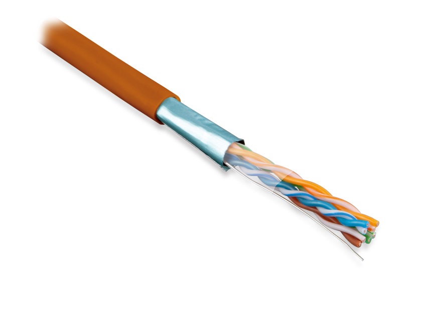 Купить кабель витая пара Hyperline FUTP4-C5E-S24-IN-LSZH-OR-305 5е 4 .