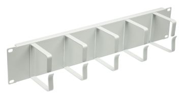Организатор комм. шнуров Cabeus, 2HU, 88х483 мм (ВхШ), кольцевого типа, цвет: серый, (5 колец размером 55 х 88 мм (± 0,5 мм)) 