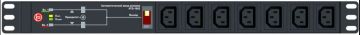 АВР ELEMY, IEC 60320 С13 х 7, вход IEC 60320 C14, шнур 1,8 м, 45х490х50 мм (ВхШхГ), 8А, чёрный, 1700Ва, 2 блока питания