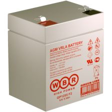 Аккумулятор для ИБП WBR GP, 107х70х90 мм (ВхШхГ),  необслуживаемый свинцово-кислотный,  12V/5,5 Ач, (GP1255 WBR)
