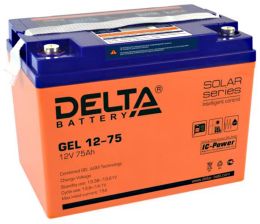 Аккумулятор для ИБП Delta Battery GEL, 219х168х260 мм (ВхШхГ),  необслуживаемый электролитный,  12V/75 Ач, цвет: жёлтый, (GEL 12-75)