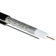 (Архив)Кабель коаксиальный Rexant RG11, PE, однослойный экран +64%, 75 Ом, бухта, 305 м, d , с тросом, цвет: чёрный