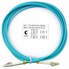 Комм. шнур оптический Cabeus, tight buffer, Duplex LC/LC (UPC/UPC), OM3 50/125, LSZH, 3м, D 3мм, серый хвостовик, цвет: аква