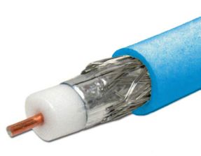 Кабель коаксиальный Belden RG-179, PVC, двухслойный экран (100% + 95%), 75 Ом, d 2,54, цвет: голубой