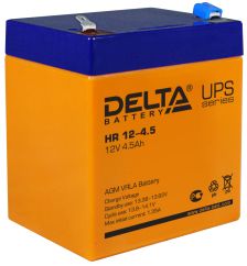 Аккумулятор для ИБП Delta Battery HR, 107х70х90 мм (ВхШхГ),  Необслуживаемый свинцово-кислотный,  12V/4,5 Ач, цвет: оранжевый, (HR 12-4.5)