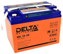 Аккумулятор для ИБП Delta Battery GEL, 168х132х194 мм (ВхШхГ),  необслуживаемый электролитный,  12V/33 Ач, цвет: жёлтый, (GEL 12-33)
