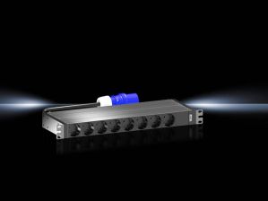 Блок силовых розеток Rittal Basic, Shuko х 8, вход CEE, шнур 3 м, 44х70х450 мм (ВхШхГ), 16А, 19", защита от перенапряжения, чёрный, 1ф
