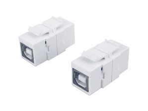 Модуль универсальный Hyperline, keystone, 1хUSB (Type B), Toolless, неэкр., 1 шт, цвет: белый