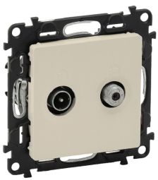 (Архив)Розетка в сборе Legrand Valena Life, 2x TV/SAT, экр., внешняя, 51х58 мм (ВхШ), цвет: слоновая кость, (LEG.753564)