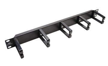 Организатор комм. шнуров Datarex, 19", 1HU, кольцевого типа, 5 колец, для патч-панели, цвет: чёрный