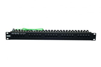 Комм. патч-панель телефонная Eurolan, 19", 1HU, 25х RJ45, цвет: чёрный
