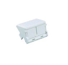 Лиц. панель розеточная Panduit , Mini-Com х 2, 34,04х39,6 мм (ВхШ), скошенная, шторки, цвет: чёрный (CHS2SBL-X)