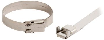 (Архив)Стяжка кабельная Cabeus, открывающаяся, 6 мм Ш, 130 мм Д, 100 шт, материал: металл, цвет: стальной