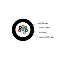 Кабель ВО Datarex Tight Buffer,  8хОВ, OM3 50/125, ПЭ, Ø 7мм, барабан, снаружи зданий, небронированный, цвет: чёрный