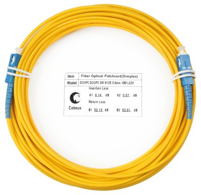 Коммутационный шнур оптический Cabeus FOP(s)-9-SC-SC-10m