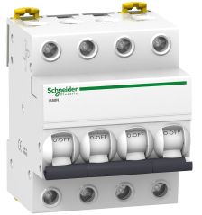 Автоматический выключатель Schneider Electric Acti 9, 8 модуль, C класс, 4P, 10А, 6кА, (A9K24410)