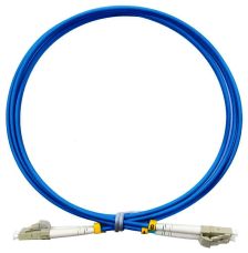 (Архив)Комм. шнур оптический Hyperline, Duplex LC/LC, OM4 50/125, LSZH, 1м, серый хвостовик, цвет: синий