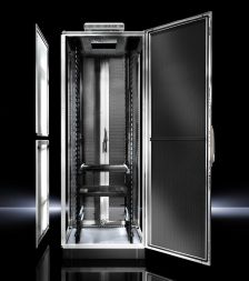 Шкаф телекоммуникационный напольный Rittal TS IT, 42U, 2000х800х800 мм (ВхШхГ), дверь: стекло, цвет: серый