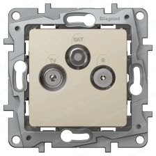 Розетка в сборе Legrand Valena, 3x TV/R/SAT, кат. 5е, экр., внутренняя, 51х58 мм (ВхШ), цвет: слоновая кость, (LEG.774335)