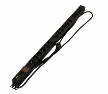 Блок распределения питания Hyperline SHE-12SH-4IEC-SF-2.5EU