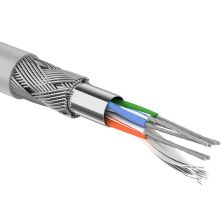 (Архив)Кабель интерфейсный промышленный Rexant, четырехслойный экран Duobond IV, 3 пар., кат. 5е, PVC, Ø 6,5мм, 305м, бухта, внутри зданий, проводник 