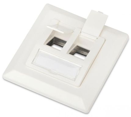 Лицевая панель розеточная Hyperline FP-GTF-2AS-WH