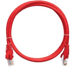 Шнур комм. Nikomax, кат. 5е, неэкр., U/UTP, RJ45/8P8C, 100 МГц LSZH (нг(A)-HF), AWG24 0.3м, красный